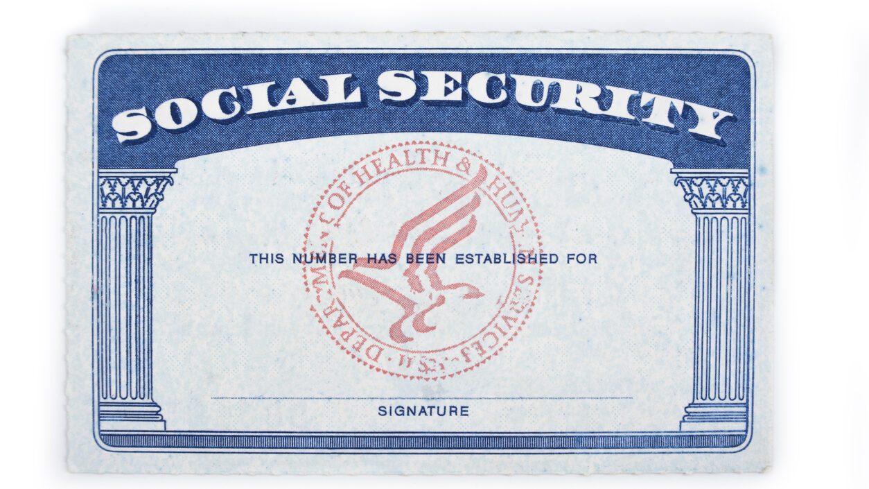 Blank Social Security Card On A White