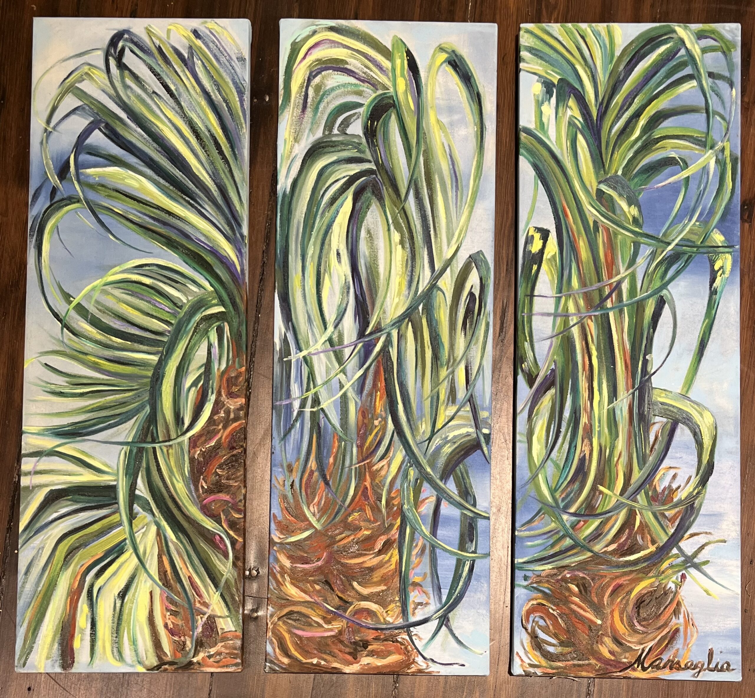 Louisiana Palm Triptych