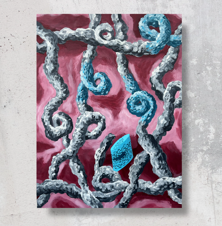 Portrait In Burgundy Six Pointed