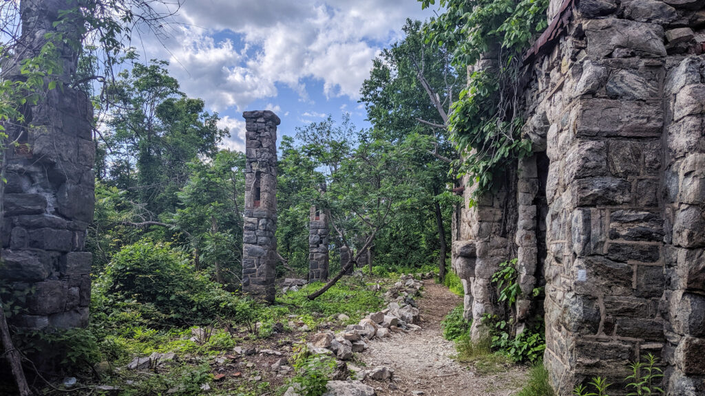Van Slyke Castle Ruins Hidden In The Woods At Ramapo Reservation. New Jersey