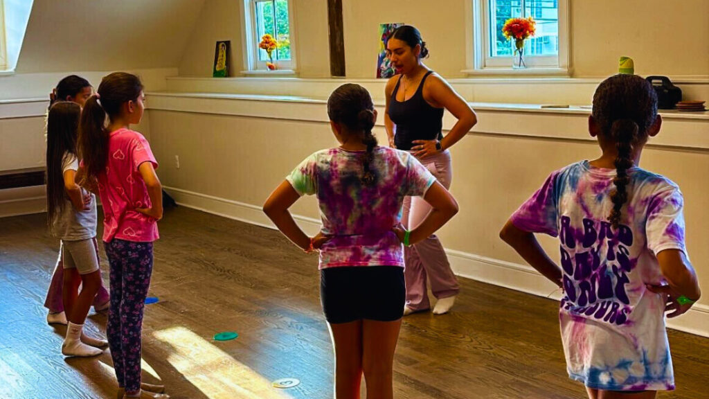 A jazz dance class