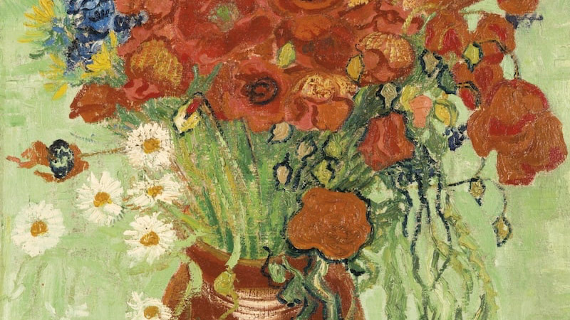 Vase With Daisies And Poppies